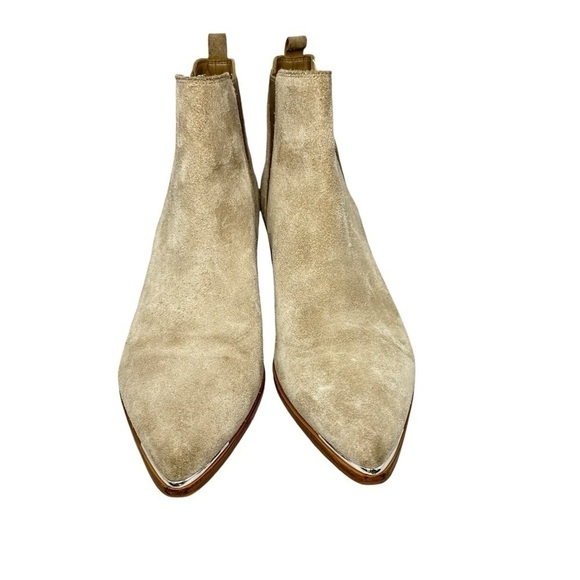 Marc Fisher Beige Yale Pointy‎ Toe Chelsea Suede Leather Women’s Bootie Size 8M - Picture 8 of 14
